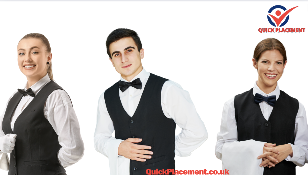 a group of Quick Placement's Waiter... Waitresses posing for a picture
