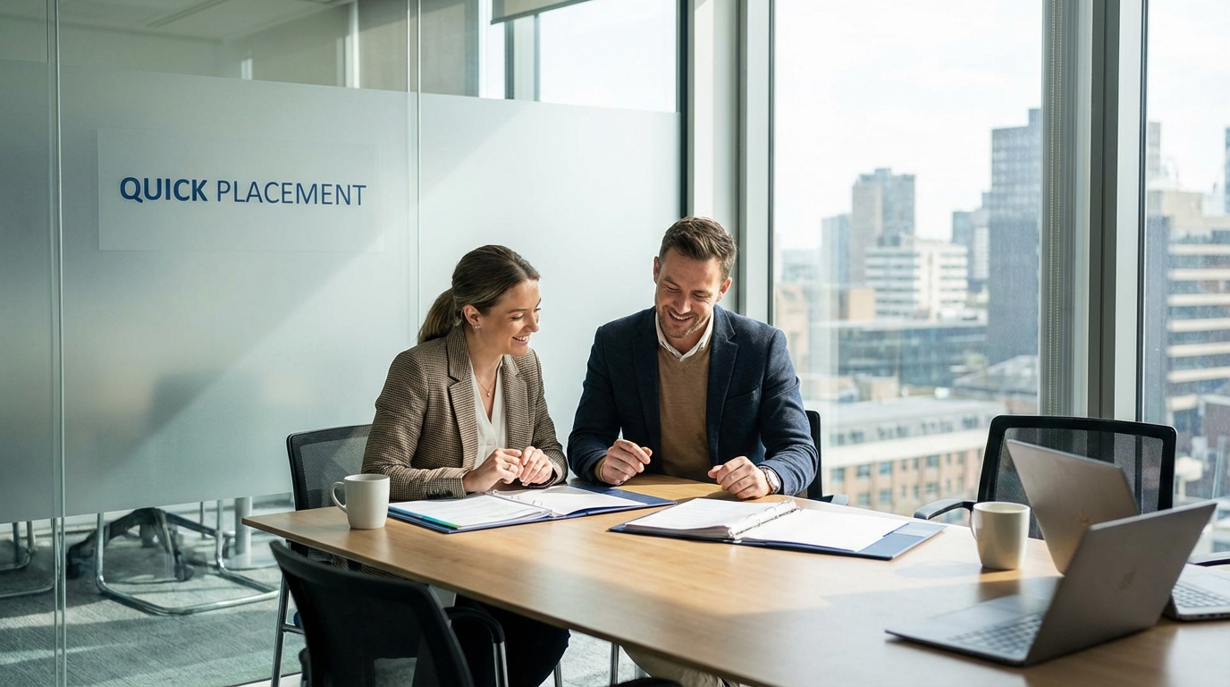 Professional recruitment consultant interviewing an HR assistant candidate.jpeg